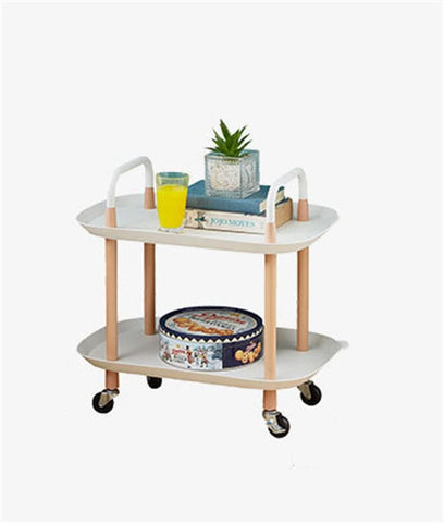 Home Three-Layer Removable Dining Trolley Home Kitchen Storage Shelf Multi-Function Utility Metal Cart